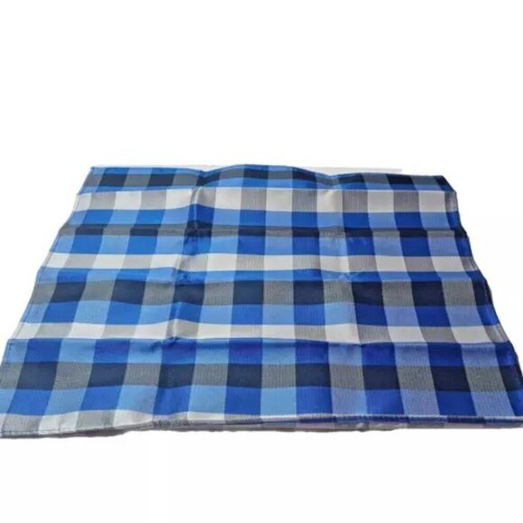 Nautica Tie Handkerchief Set Blue Black White Checker Design Pattern NWOT - Picture 2 of 4